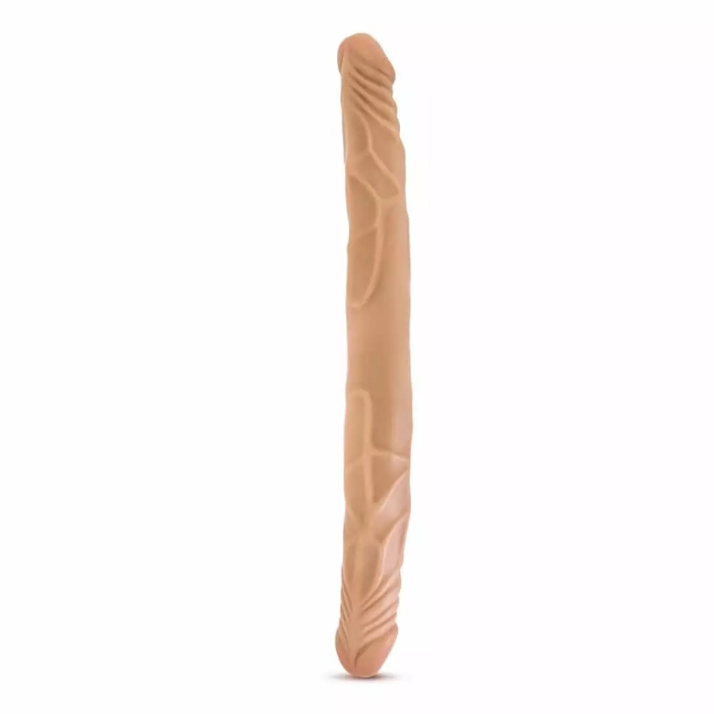 B Yours 14 inch Double Dildo In Tan
